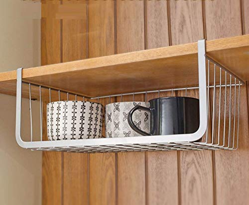 Product Cover Callas Set of 2 Under Shelf Basket Wire Rack Slides Under Shelf, Kitchen Organizer, Silver, Medium