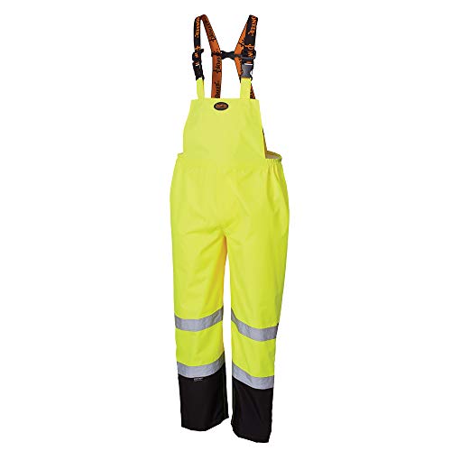 Product Cover Pioneer Ripstop High Visibility Bib Pant - Safety Rain Gear - Hi Vis, Waterproof, Reflective, Work Overalls for Men - Orange, Yellow/Green