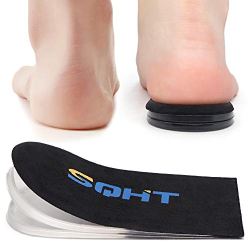 Product Cover SQHT Adjustable Orthopedic Heel Lift - Height Increase Insoles for Leg Length Discrepancies and Achilles Tendonitis, Heel Cushion for Heel Pain, Heel Spurs (Black)