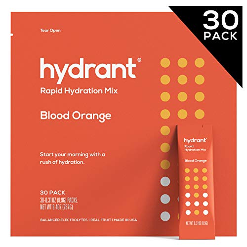Product Cover Hydrant Blood Orange Rapid Hydration Mix Version 2, Electrolyte Powder, Dehydration Recovery Drink Blend, Simple Ingredients, Vegan, 30pk