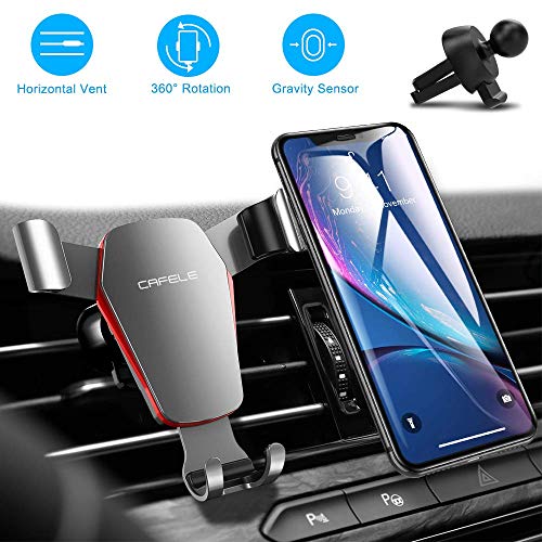 Product Cover CAFELE Car Phone Mount Air Vent Holder - Universal Cell Phone Holder for Car Auto Locking Angle Free Cradle Compatible for iPhone XR XS Max X 8 7 6 Plus, Samsung S10 Plus S9 S8 S7 S6 Google