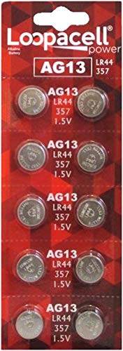 Product Cover LOOPACELL AG13 LR44 L1154 357 76A A76 Button Cell Battery 10 Pack