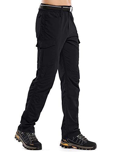 Product Cover Jessie Kidden Mens Hiking Pants Adventure Quick Dry Lightweight Fishing Travel Mountain Trousers #6046-Black,34