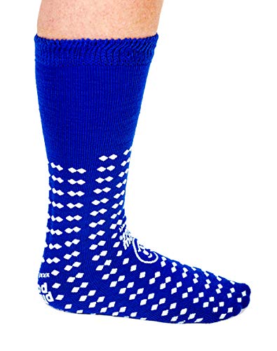 Product Cover Wraparound Treaded Slip Stop Socks 360-Degree Tread (Blue XXXL Extra Wide Bariatric) (4 Pairs)