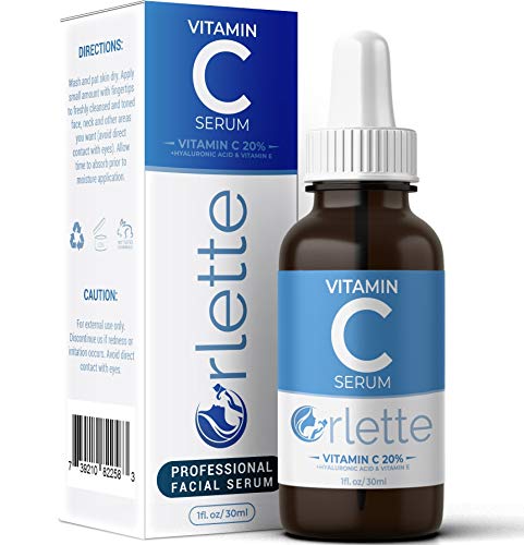 Product Cover Orlette Vitamin C Serum For Face - With Hyaluronic Acid & Vit E - Skin Treatment Formula - Natural Anti Aging Moisturizer, Facial Acne Removal - Wrinkles, Dark Circles, Scar, Pore Minimizer, Reducer