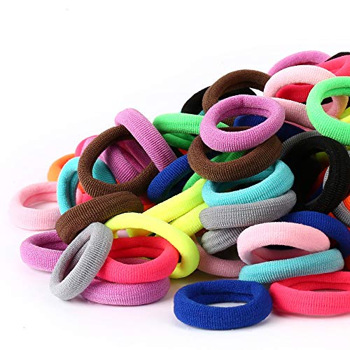 Product Cover 100PCS Baby Hair Ties, Toddler Hair Ties for Girls and Kids, Seamless Hair Bands, Elastic Ponytail Holders (Diameter 1 Inch and Assorted Colors) by NSpring