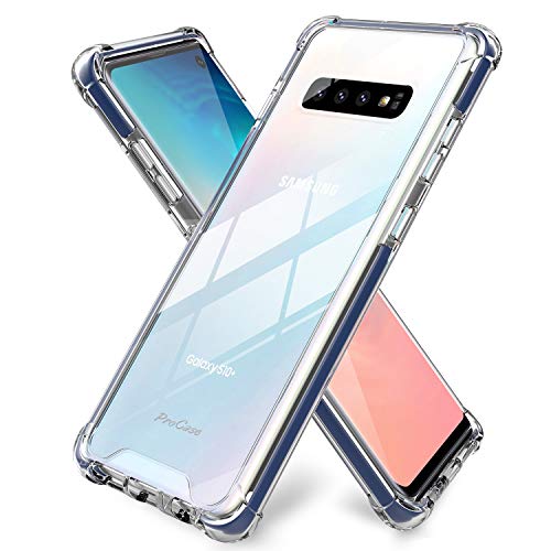 Product Cover ProCase Galaxy S10 Case Clear, Slim Hybrid Crystal Clear TPU Bumper Cushion Cover with Reinforced Corners, Transparent Scratch Resistant Rugged Cover Protective Case for Galaxy S10 2019 -Navy