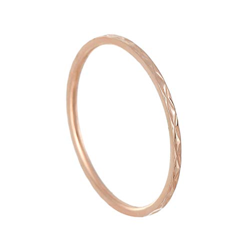 Product Cover IFUAQZ Stainless Steel 1MM Thin Midi Stacking Rings Shiny Silver Rose Gold Engagement Wedding Band for Women Girls