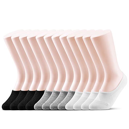 Product Cover 6-12 Pack Women No Show Socks Low Cut Liner Casual Cotton Sock Non Slip Invisible
