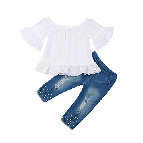 Product Cover Toddler Kids Clothing Baby Girls Vest Tank Top Ripped Denim Shorts Skirts Outfits Clothes Set