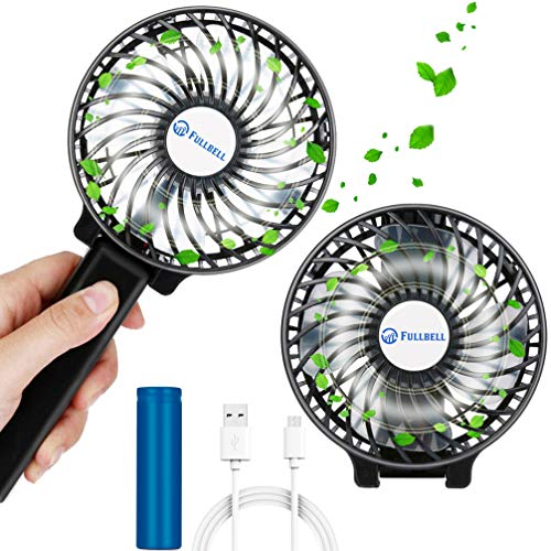 Product Cover FULLBELL Handheld Fan, Mini Portable Fan and Desk Fan,Personal Foldable Fan with USB Rechargeable Battery Operated Cooling Electric Fan for Office, Room,Outdoor, Household,Traveling(Black)