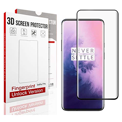 Product Cover QITAYO Screen Protector for oneplus 7 pro, [HD Clear] [Bubble-Free][Case Friendly] Tempered Glass Screen Protector Compatible with oneplus 7 pro