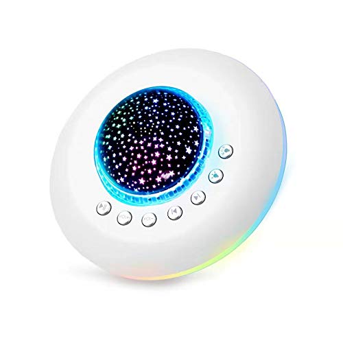 Product Cover White Noise Machine Baby, Sleep Sound Machine - 28 Non-Looping Soothing Nature Sounds/Lullaby, 10 Modes Star Projector Night Light, Timer & Memory -Sleeping Soother for Kids/Adults/Travel(Upgraded)
