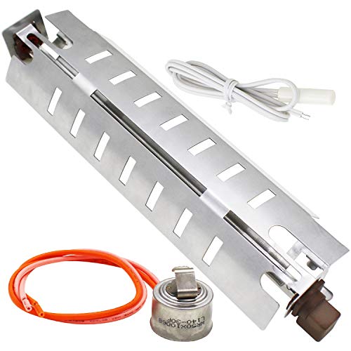 Product Cover S-Union WR51X10055 Refrigerator Defrost Heater, WR55X10025 Temperature Sensor and WR50X10068 Defrost Thermostat Kit for General Electric Hotpoint Kenmore Refrigerators