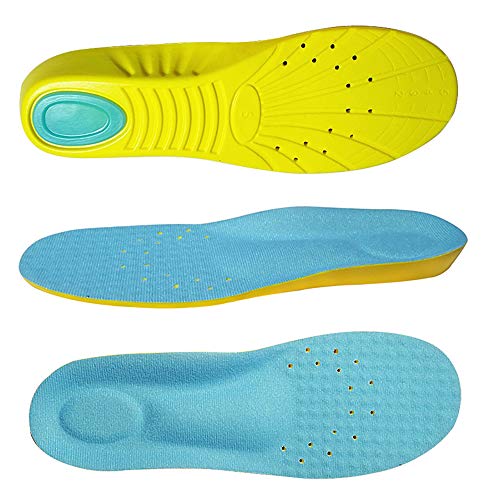 Product Cover Vsonker for PU Memory Foam Insoles, Arch Support Sports Comfortable Breathable Plantar Fasciitis Insoles for Men Women and Kids, Providing Shock Absorption and Cushioning, M(Men's 6-9/ Women 7-11)
