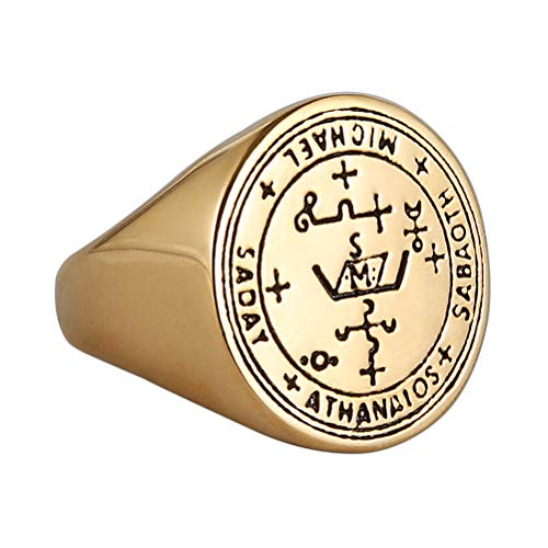 Product Cover HZMAN Stainless Steel Sigil of Guardian Archangel Michael Talisman Ring