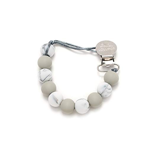Product Cover Loulou LOLLIPOP - Lolli - Best Silicone Pacifier Clip and Holder - Marble Grey