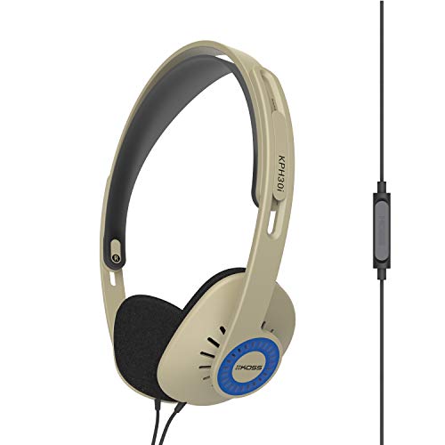 Product Cover Koss KPH30iRB On-Ear Headphones, in-Line Microphone and Touch Remote Control, D-Profile Design, Wired with 3.5mm Plug, Rhythm Beige