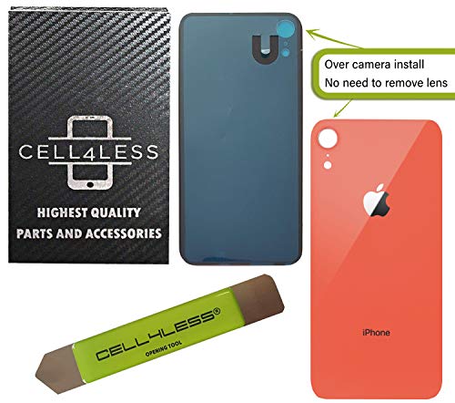 Product Cover CELL4LESS Back Glass Replacement Compatible w/The iPhone XR Including Wide Camera Hole, Adhesive & Removal Tool (Coral)