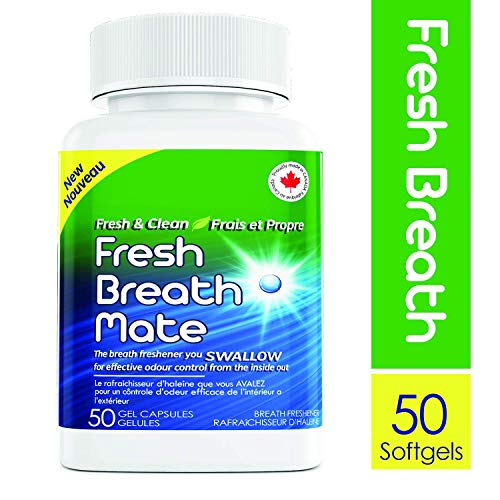 Product Cover Fresh Breath Mate All-Natural Breath Freshener, Bad Breath Treatment from The Inside Out, Soothes Stomach, 50 Softgels