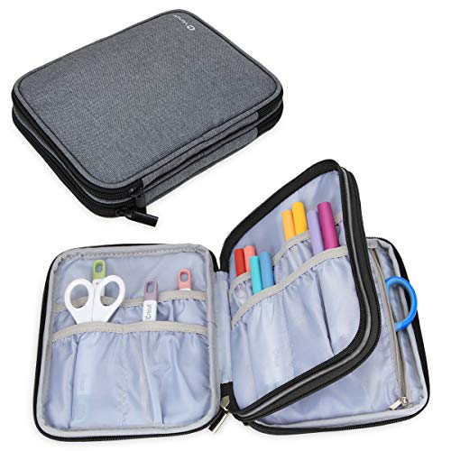 Product Cover Yarwo Carrying Bag for Cricut Accessories, Organizer Case for Cricut Pen Set and Basic Tool Set Storage, Gray Color, Bag Only