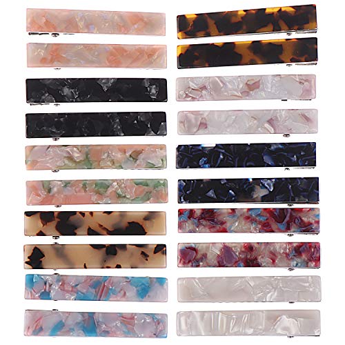 Product Cover VAIPI 20 Pieces Acrylic Resin Hair Clips Rectangle Duckbill Clips with Marble Pattern Hair Barrettes for Women