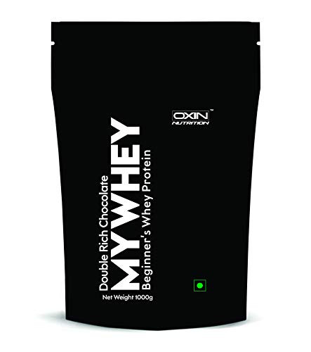 Product Cover Oxin Nutrition My Whey Protein Powder Supplement 1kg Whey Protein for Beginner's 30 Servings (Double Rich Chocolate)