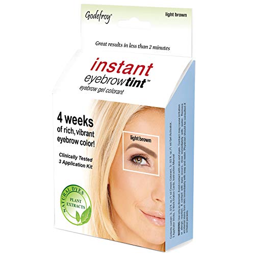 Product Cover Godefroy Instant Eyebrow Color, Light Brown, .18 ounces, 12-weeks of long lasting brow color, 3-applications per kit