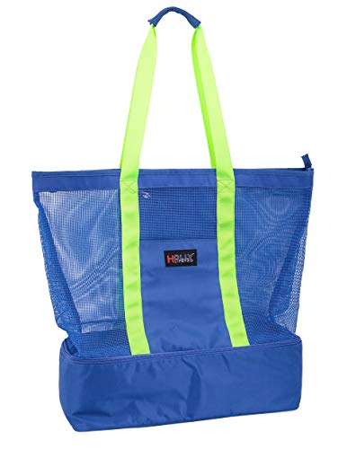 Product Cover Holly LifePro Mesh Beach Bag,Toy Pool Tote Bag,Light weight Picnic Tote with Zipper Top and Insulated Cooler, Carry All Organizer Bag