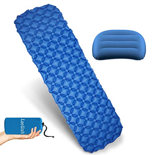 Product Cover Camping Sleeping Pad - Ultralight Inflatable Camping Mat & Travel Pillow for Backpacking, Traveling and Hiking Outdoor Air Mattress - Light and Compact