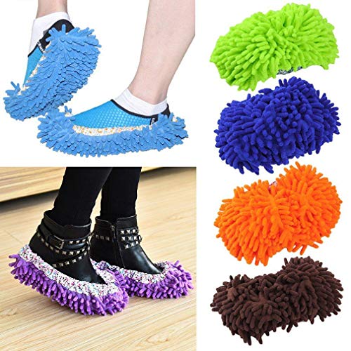 Product Cover Home Mop Sweep Floor Cleaning Duster Cloth Housework Soft Slipper SY (1 Pairs)