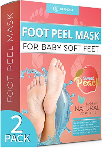 Product Cover Foot Peel Mask - 2 Pack - For Cracked Heels, Dead Skin & Calluses - Make Your Feet Baby Soft- Removes & Repairs Rough Heels, Dry Toe Skin - Exfoliating Peeling Natural Treatment