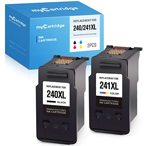 Product Cover myCartridge Remanufactured Ink Cartridge Replacement for Canon 240 240XL 241 241XL PG-240XL CL-241XL (1 Black, 1 Tri-Color, 2-Pack)