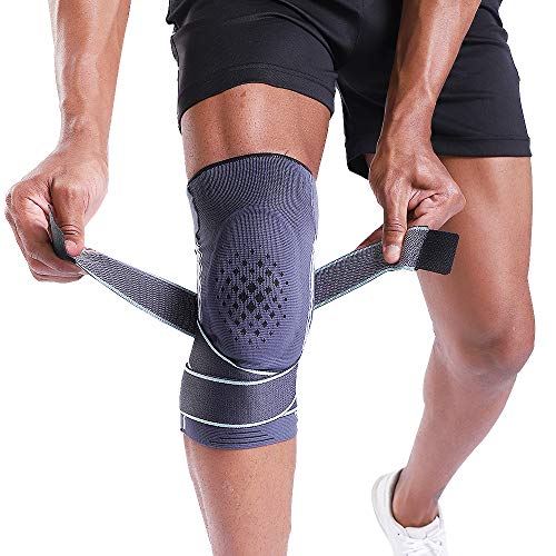 Product Cover BERTER Knee Brace for Men Women Compression Sleeve Non-Slip Knee Support Stability Comfort for Running, Weightlifting, Baseball, Crossfit, Working Out