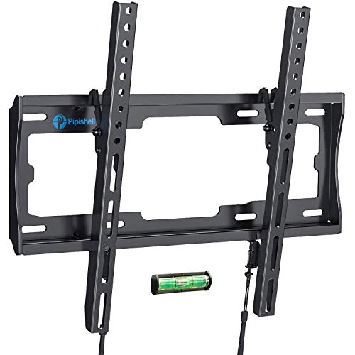 Product Cover Tilt TV Wall Mount Bracket Low Profile for Most 26-55 Inch LED LCD OLED Plasma Flat Curved Screen TVs, 8 Degrees Tilting for Anti-Glaring, Max VESA 400x400mm and Holds up to 99lbs by Pipishell