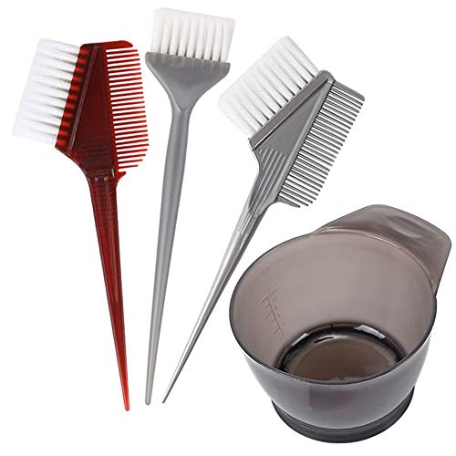 Product Cover 4 PCS Professional Salon Hair Coloring Dyeing Kit 2019 Version Hair Dye Brush and Bowl Set - Dye Brush & Comb/Mixing Bowl/Tint Tool