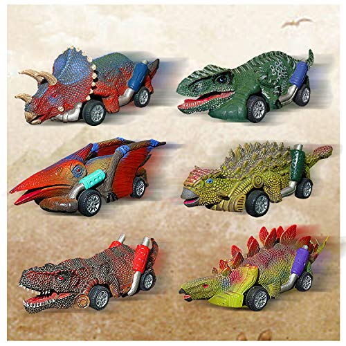 Product Cover Dinosaur Toy Pull Back Cars - Dinosaur Toys Cars Vehicles New Model Dino cars toys, Dinosaur Toys Gifts for 3-14 Year Old Toddlers Boys Girls Birthday Christmas Party favor for Children - 6 Pack