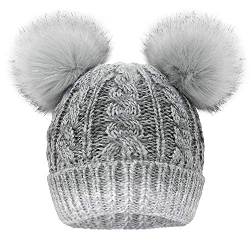 Product Cover Arctic Paw Women Winter Cable Knit Fleece Lined Warm Pom Pom Beanie Hat
