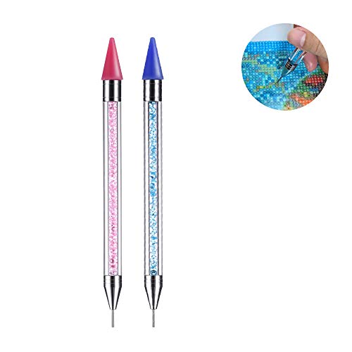 Product Cover 2 Pcs Diamond Painting Tools Self-Stick Drill Pen, Specialty Design for 5D DIY Painting with Diamonds Accessories Kits for Adults Relieve Hands Fatigue