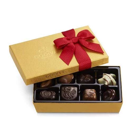 Product Cover Godiva Chocolatier Assorted Chocolates Gold Ballotin Gift Box, Holiday Collection, 8-Pieces, 3.4 Ounce