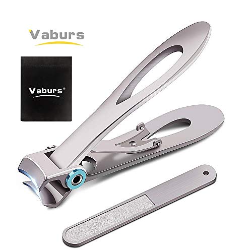 Product Cover Vaburs Nail Clipper - Wide-Opening Jaws Sharp Nail Cutter Sturdy Stainless Steel Fingernail Clippers Toenail Clippers for Thick and Hard Nails (Silver)
