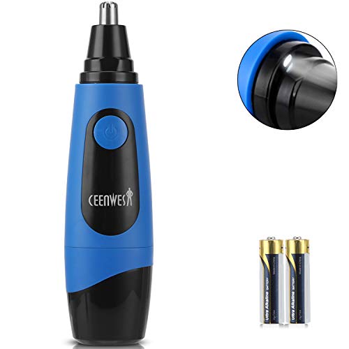 Product Cover Ceenwes Nose Hair Trimmer Professional Mute Painless Trimming Nose Ear Hair Trimmer Suitable to Men and Women Battery-Operated Personal Care Nose Trimmer with LED Light Easy to Clean