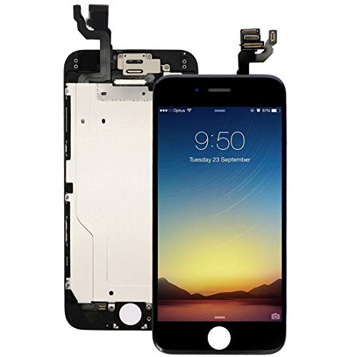 Product Cover Pre-Assembled Screen Replacement for iPhone 6 Black, LCD Display and Touch Screen Digitizer Replacement for A1549, A1586, A1589 w/Facing Proximity Sensor, Ear Speaker, Front Camera and Repair Tools