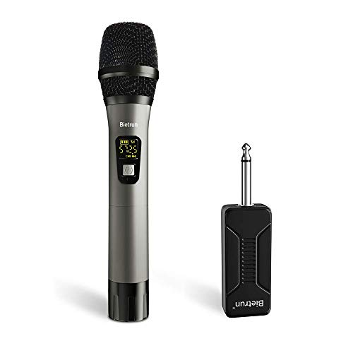 Product Cover Wireless Microphone, UHF Metal Dynamic Handheld Karaoke Mic, Rechargeable Receiver (Work 6hs), 260ft Range, for Karaoke, Singing, Stage, Wedding, Speech, Karaoke Machine, Speaker, Amplifier, Mixer
