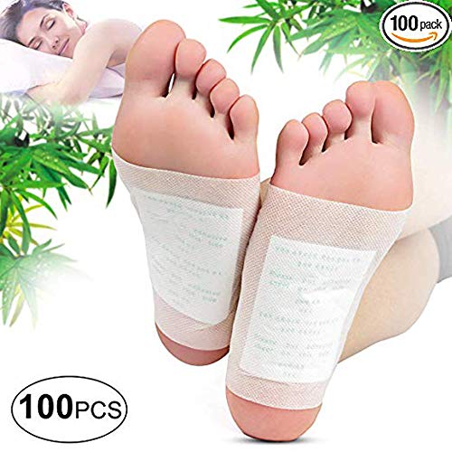 Product Cover 100% Natural IngredientsBamboo Vinegar Essence Detox Foot Pad Patch for Pain and Stress Relief, with Adhesive - 100pcs