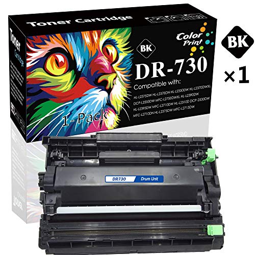 Product Cover Compatible DR730 Drum Unit (1-Pack), for use in Brother HL-L2386W, L2385DW, L2376DW, L2375DW, L2370DN, L2351DW, L2350DW Printers, Sold by ColorPrint (Black)