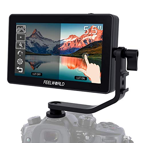 Product Cover FEELWORLD F6 Plus 5.5 inch DSLR Camera Field Touch Screen Monitor with 3D Lut Small Full HD 1920x1080 IPS Video Peaking Focus Assist 4K HDMI 8.4V DC Input Output Include Tilt Arm