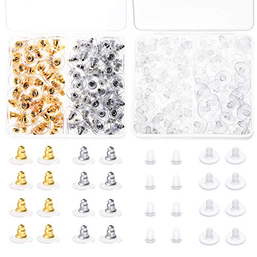 Product Cover Earing Backs Rubber, Anezus 500pcs Earring Backs Secure Bullet Clutch Safety Earring Backings for Earring Hooks Stud Ear Rings Replacements