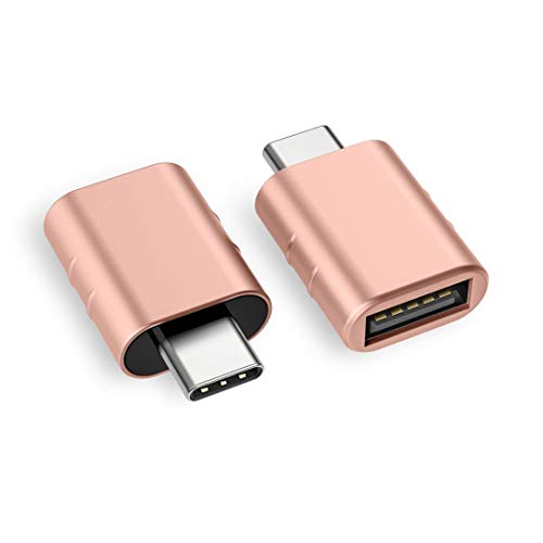 Product Cover Syntech USB C to USB Adapter (2 Pack), Thunderbolt 3 to USB 3.0 Adapter Compatible with MacBook Pro 2019 and Before, MacBook Air 2019/2018, Dell XPS and More Type C Devices, Rose Gold
