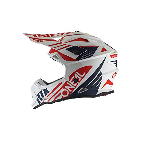Product Cover O'Neal 2 Series Unisex-Adult Off-Road Helmet (White/Blue/Red, M)